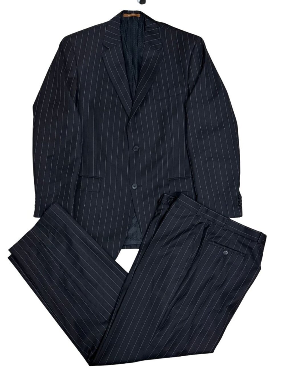 MICHAEL KORS VINTAGE Pinstripe SUIT WOOL Black Business Blazer & Pants Mens 42L